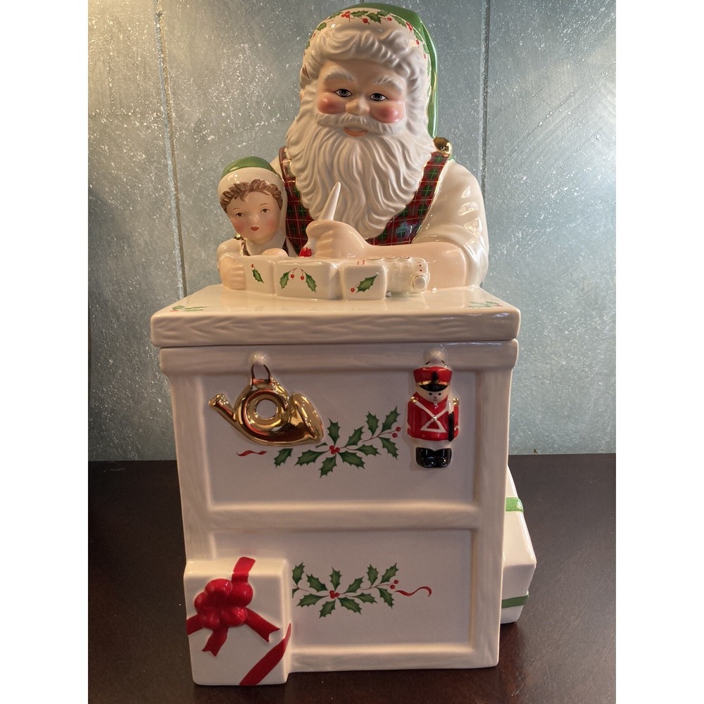 LENOX SANTA'S WORKBENCH COOKIE JAR HOLIDAY TOY SHOP COLLECTION Gently Used